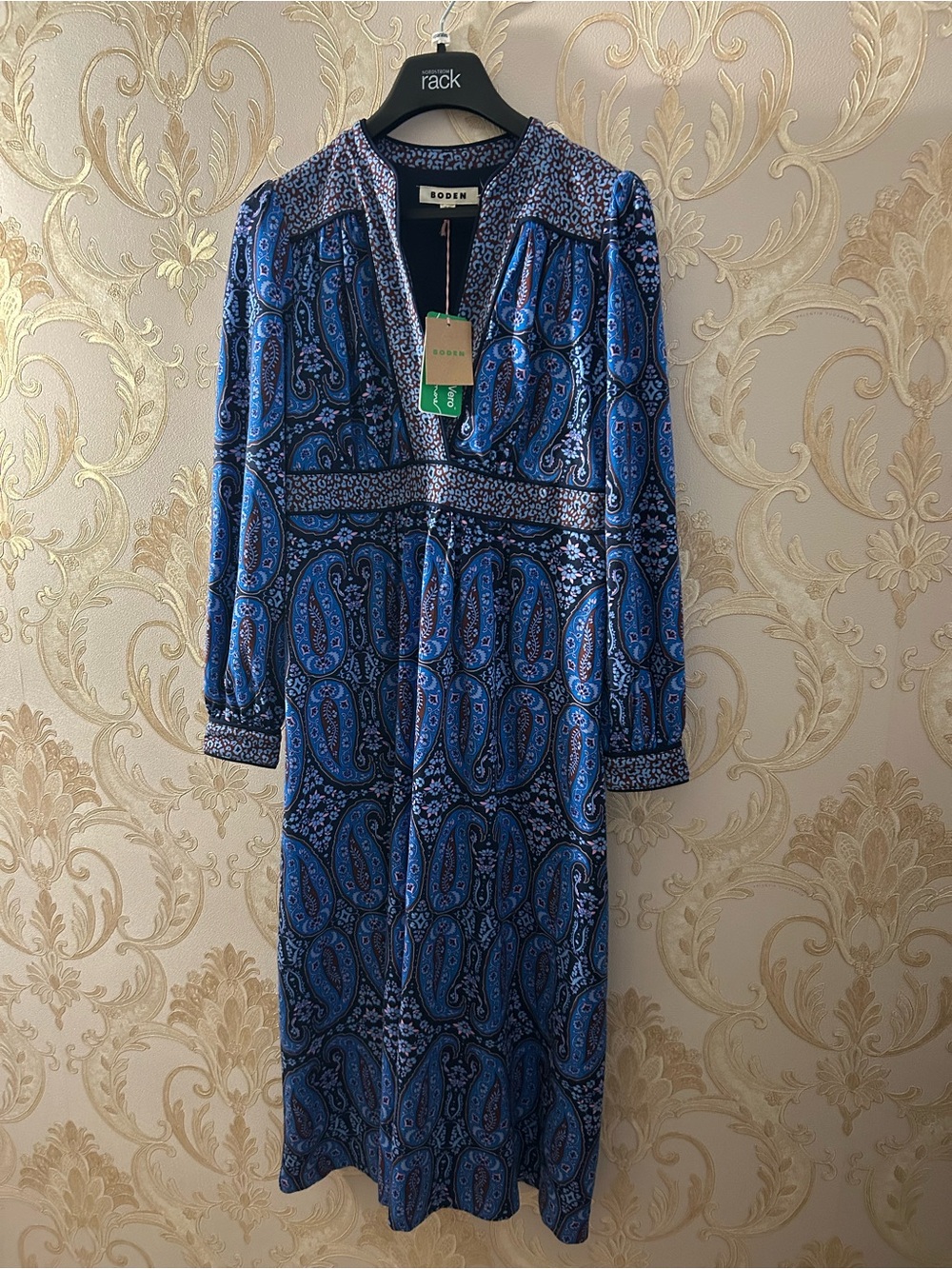 NWT Boden Blue Hotched Ponte Dress